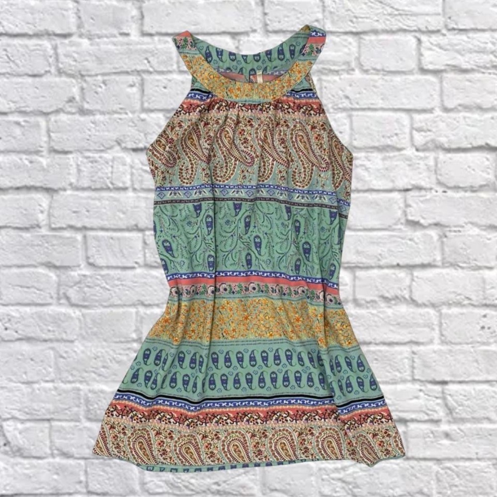 Y2k Fairycore Halter Paisley Print Dress